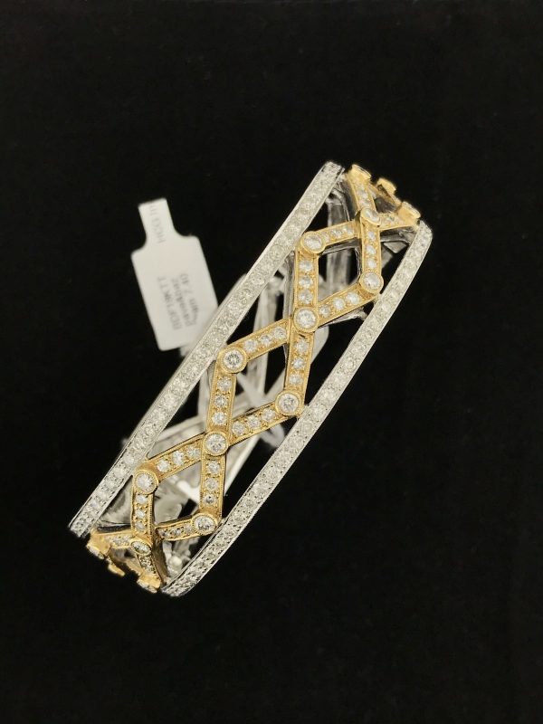 Harry Glinberg Jewelers - 18K Two Tone Diamond Bracelet