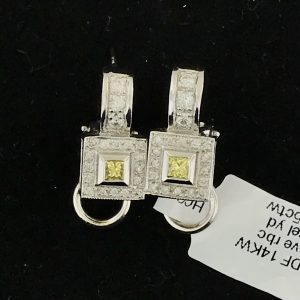 Harry Glinberg Jewelers - 14K White Gold and Diamond Earrings