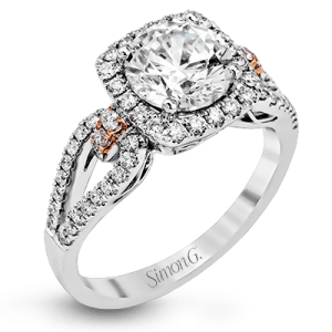 Harry Glinberg Jewelers - 18K White and Rose Gold Engagement Ring