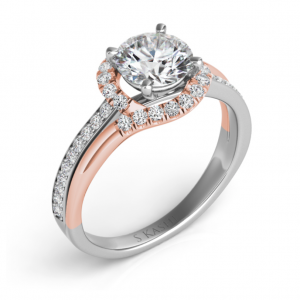 Harry Glinberg Jewelers - WHITE & ROSE GOLD ENGAGEMENT RING