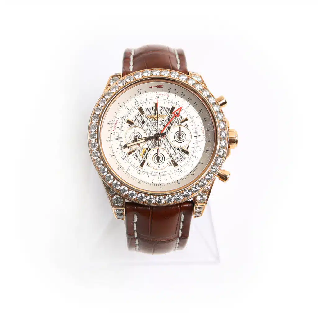Rose gold breitling Bentley with custom set diamonds