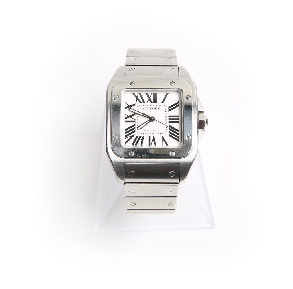 Cartier stainless steel santos watch