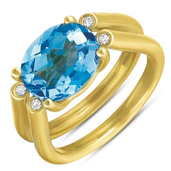 Aquamarine Rings Aquamarine & Topaz Rings: These cool-toned gems evoke the tranquility of sea and sky. Aquamarine symbolizes clarity and trust, while blue topaz is celebrated for peace and creativity.
